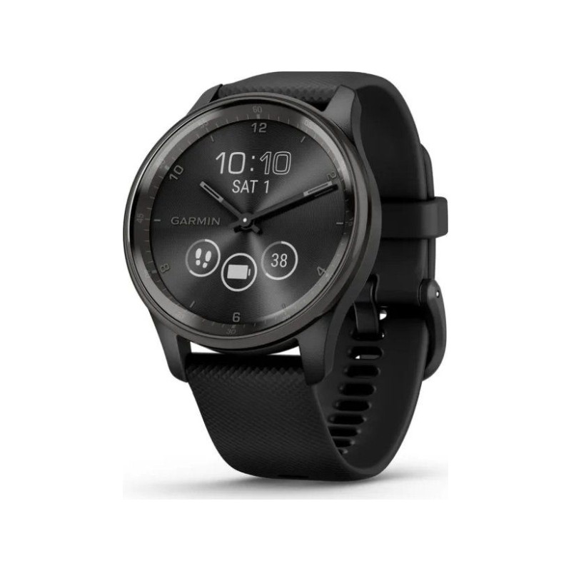 Garmin Vivomove Trend Slate Stainless Steel Bezel with Black Case and