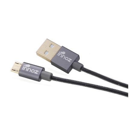 Innoz USB-Micro 2.4A Quick-Charge aranyzott 25cm töltőkábel szürke