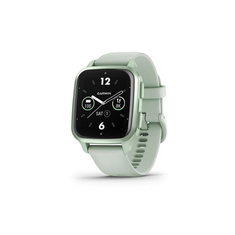 Garmin Venu Sq 2 Metallic Mint Aluminium Bezel with Cool Mint Case and Silicone Band (010-02701-12)