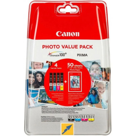 Canon CLI-551 Multipack +fotópapírral (6508B005)