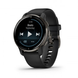 Garmin Venu 2 Plus Slate Stainless Steel Bezel With Black Case And Silicone Band (010-02496-11)