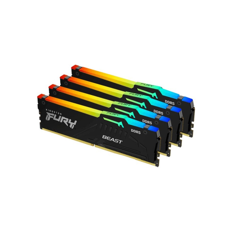 Kingston 64GB DDR5 6000MHz Kit(4x16GB) Fury Beast RGB Black (KF560C40BBAK4-64)