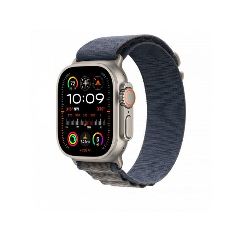 Apple Watch Ultra 2 Cellular 49mm Titanium Case with Blue Alpine Loop Small (MREK3)