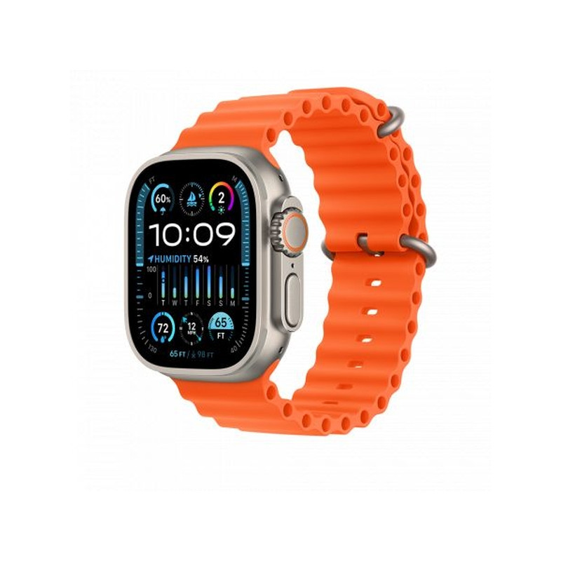 Apple Watch Ultra 2 Cellular 49mm Titanium Case with Orange Ocean Band (MREH3)