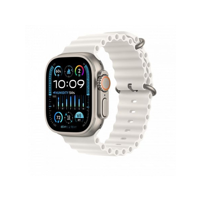 Apple Watch Ultra 2 Cellular 49mm Titanium Case with White Ocean Band (MREJ3)
