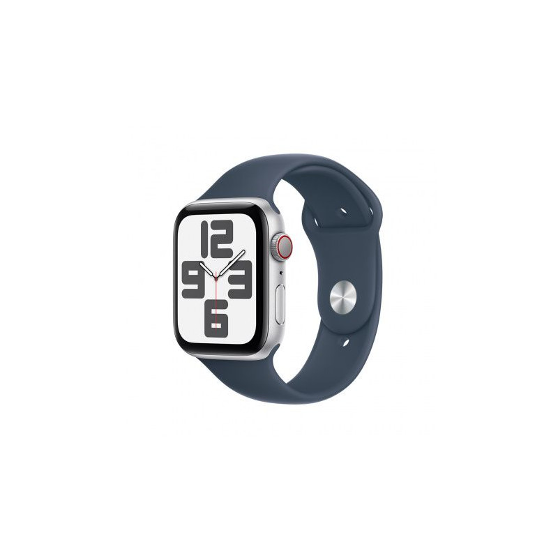 Apple Watch SE3 Cellular 44mm Silver Alu Case with Storm Blue Sport Band M/L (MRHJ3)