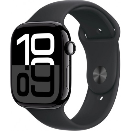 Apple Watch S10 GPS 46mm Jet Black Alu Case with Black Sport Band S/M (MWWP3)