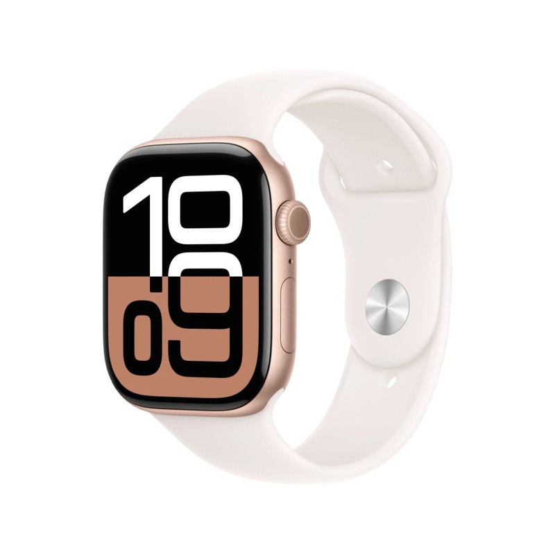 Apple Watch S10 GPS 46mm Rose Gold Alu Case with Light Blush Sport Band S/M (MWWT3)