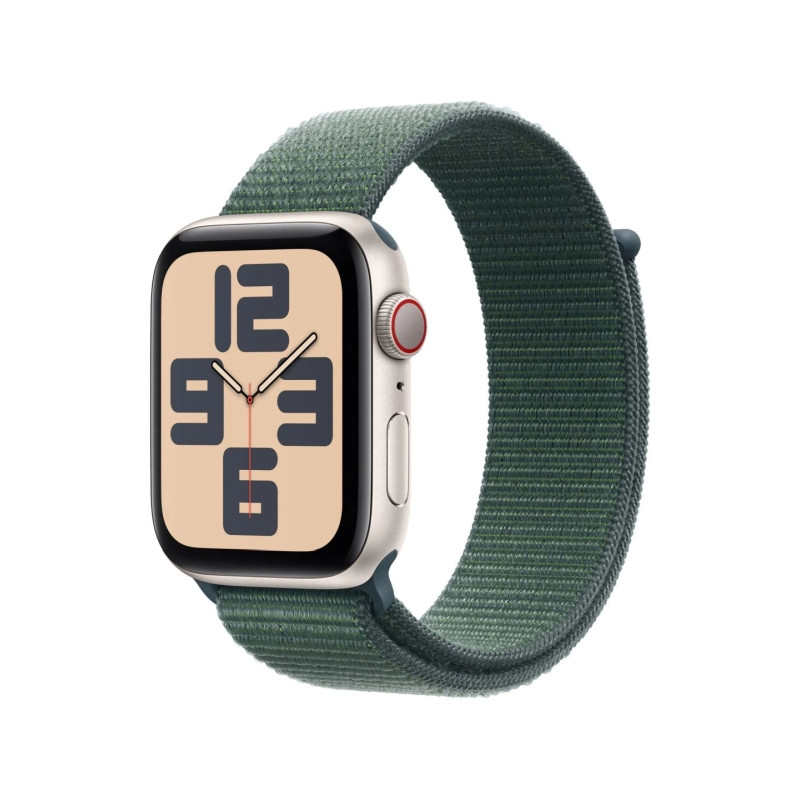 Apple Watch SE2 v3 GPS + Cellular 40mm Starlight Alu Case with Lake Green Sport Loop (MXGH3)