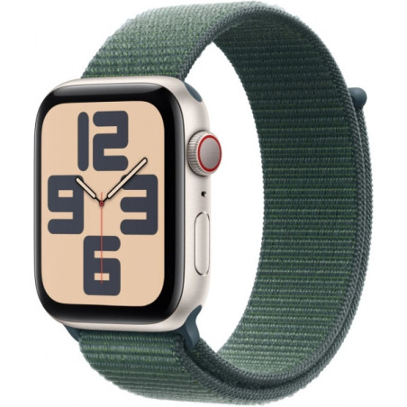 Apple Watch SE2 v3 GPS + Cellular 40mm Starlight Alu Case with Lake Green Sport Loop (MXGH3)