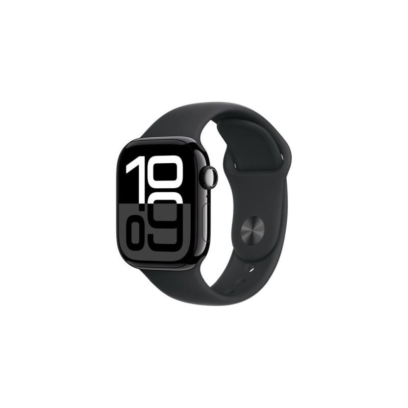 Apple Watch S10 GPS 42mm Jet Black Alu Case with Black Sport Band S/M (MWWE3)